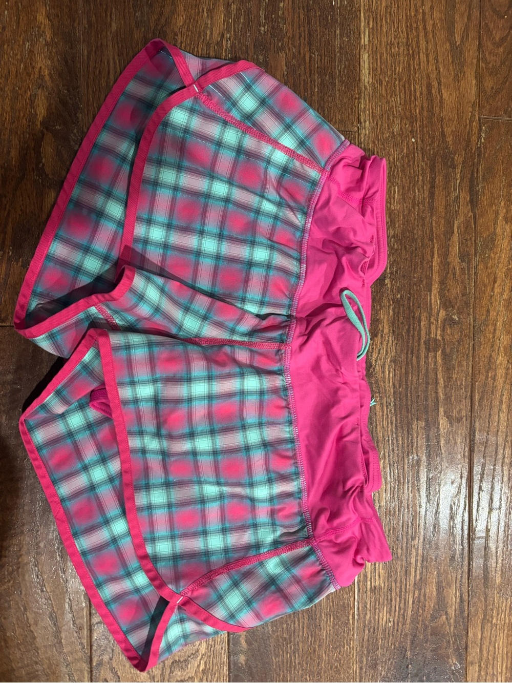 Rare lululemon athletica Pink and Teal Plaid Athletic Shorts